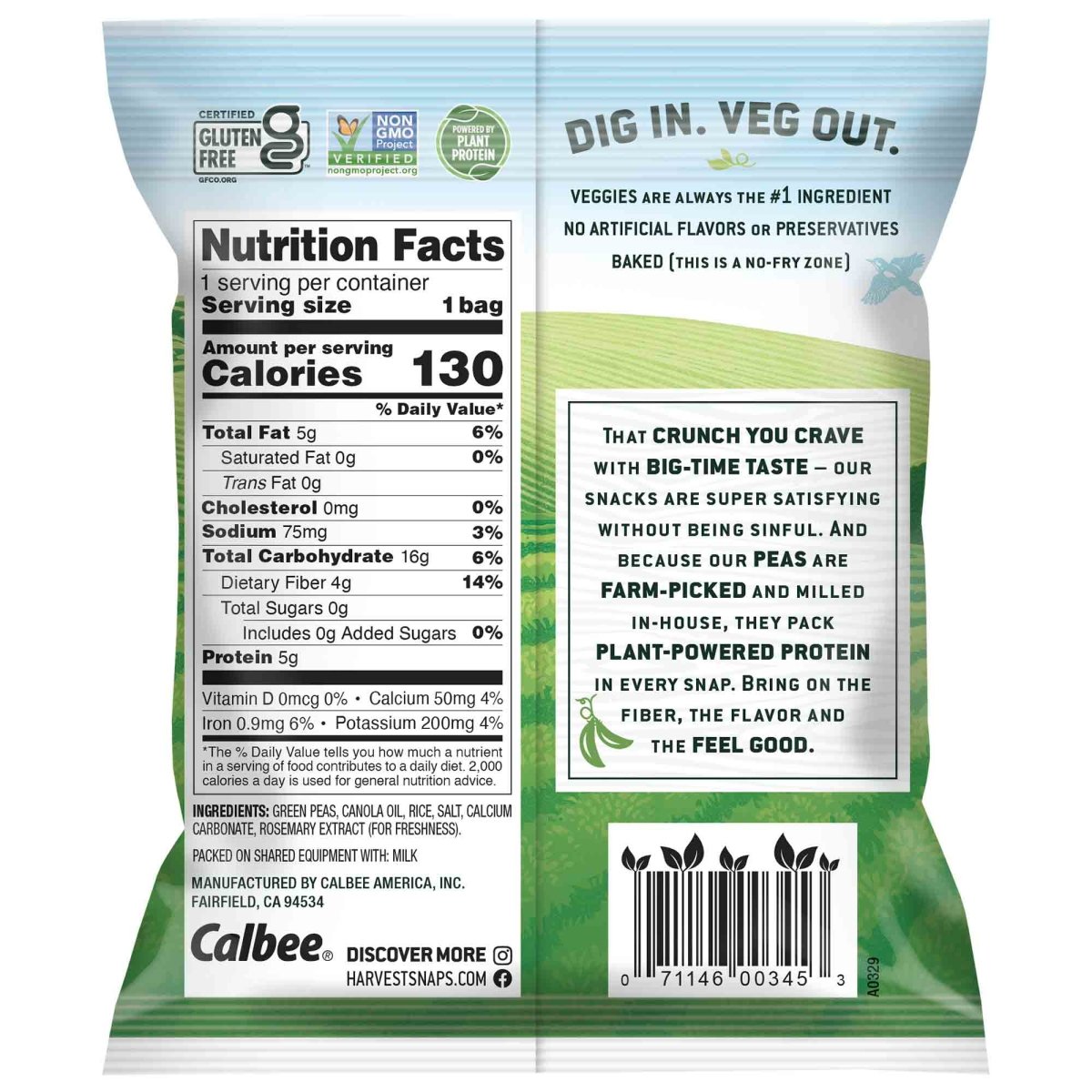 Single Serve Snack Crisps Lightly Salted - Calbee Harvest Snaps